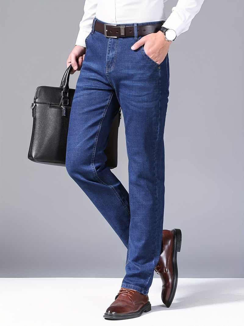 Men's Stretch Slim Straight-Leg Jeans for Spring And Autumn.