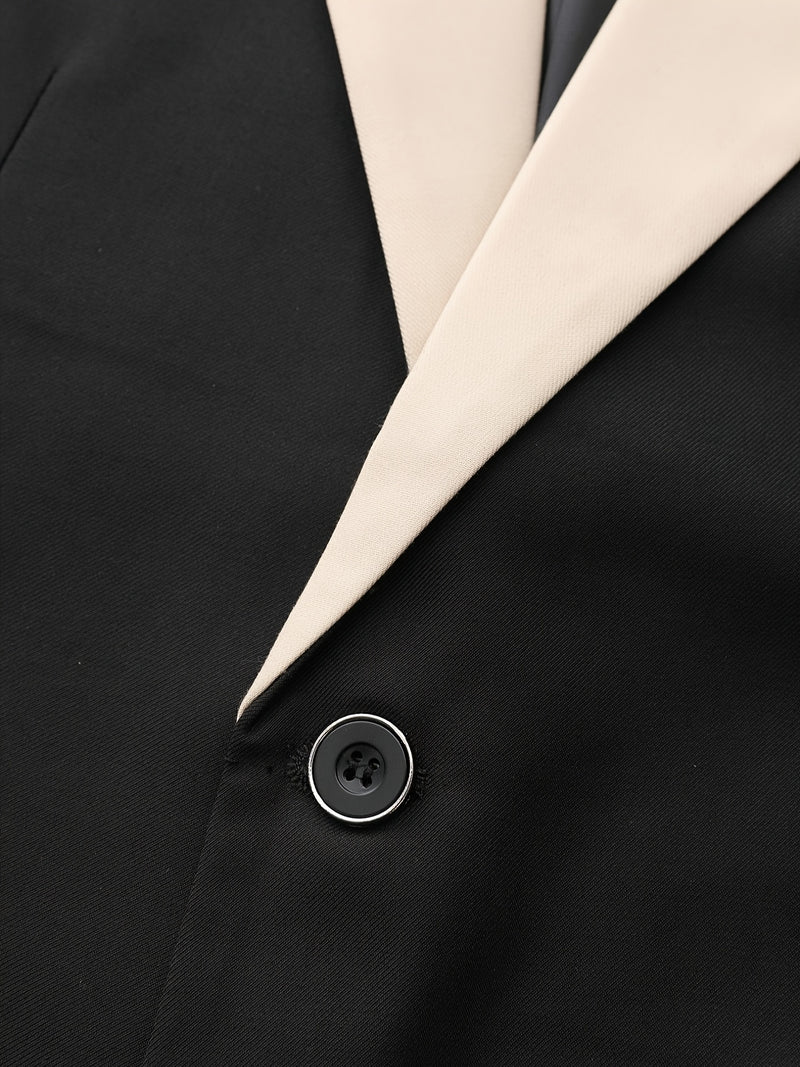 Men's 3pcs Suit Set, Blazer + Vest + Trousers.