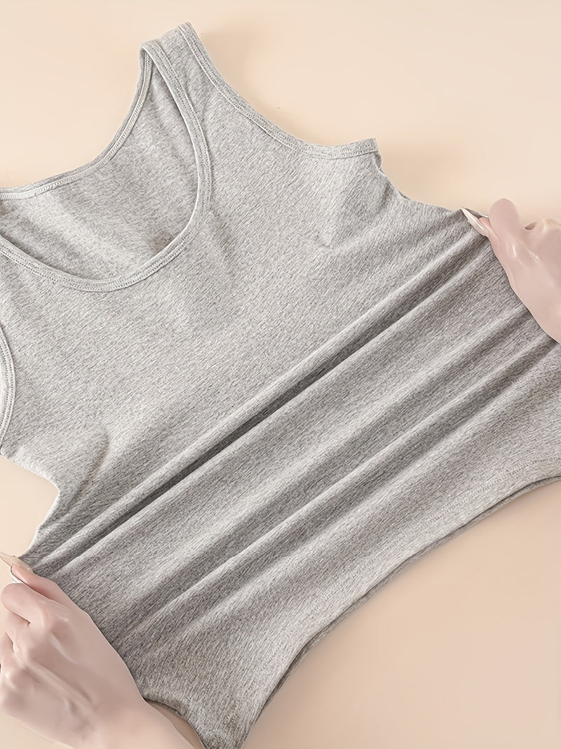 5pcs Plus-Size Women's Vest Set, Versatile Sleeveless Tank Tops.