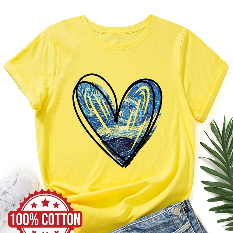 Women's "Starry Sky Love" Graphic T-Shirt.