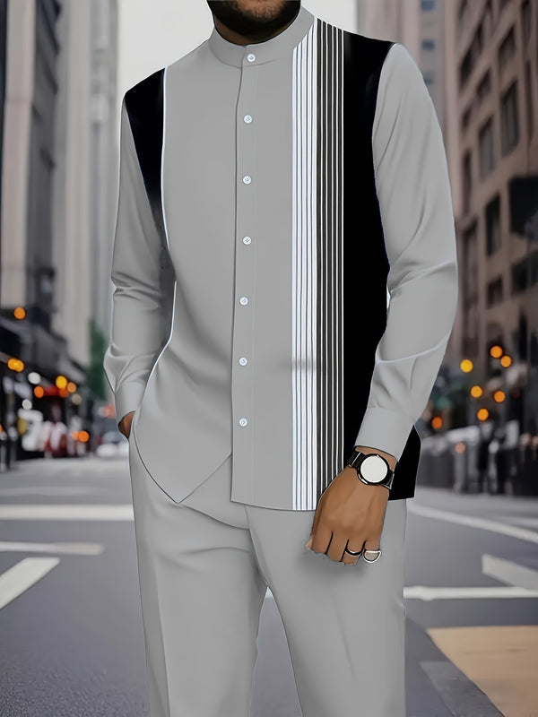 Men's Casual Suit, Fashionable Commuting Ethnic Style.