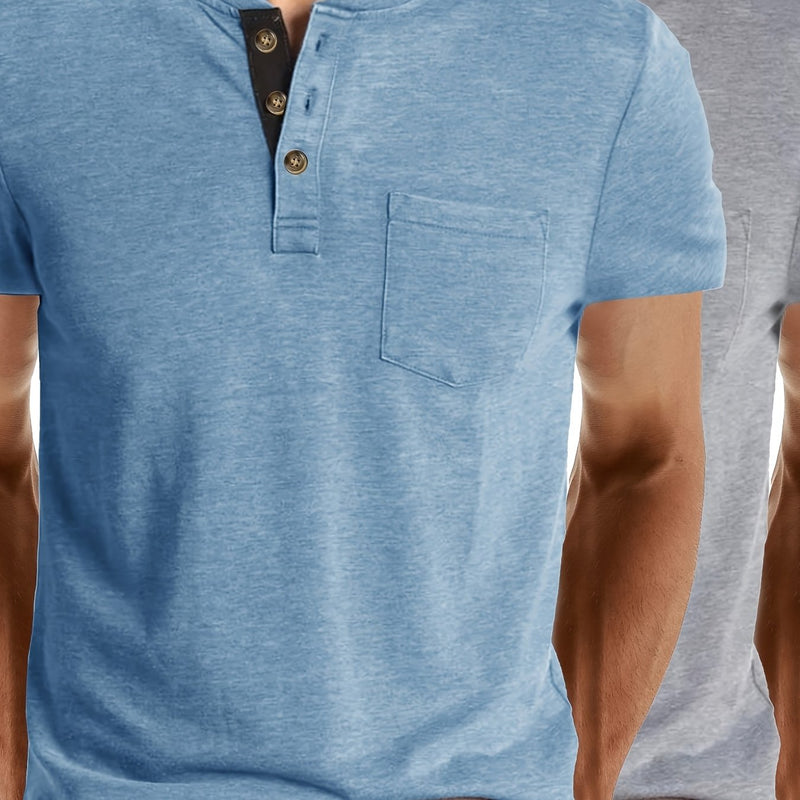 2pcs Set of Stylish Short-Sleeve T-Shirts for Men.