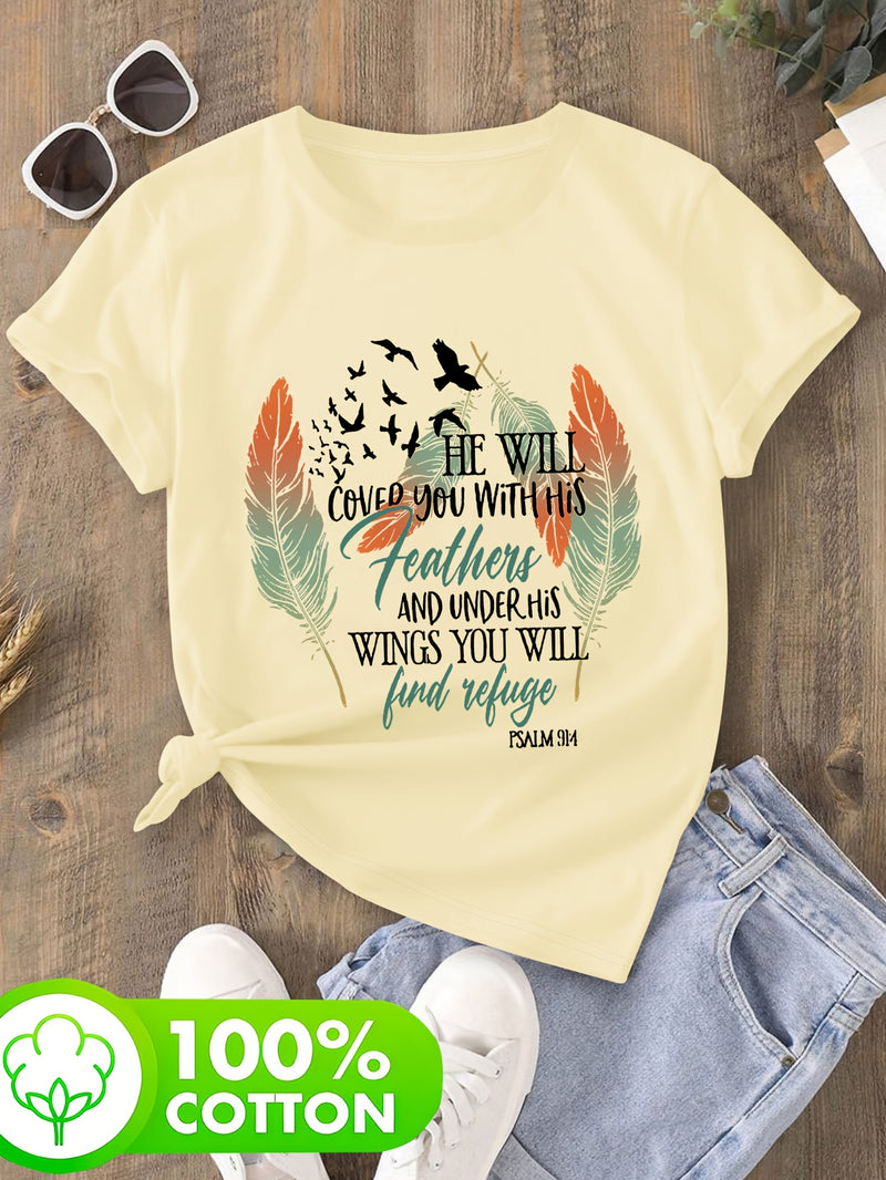 Women's T-Shirt with Psalm 91 Design.