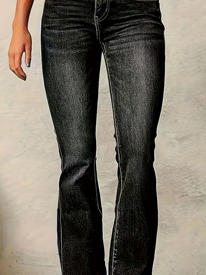 Ladies' Double-Button Casual Jeans.