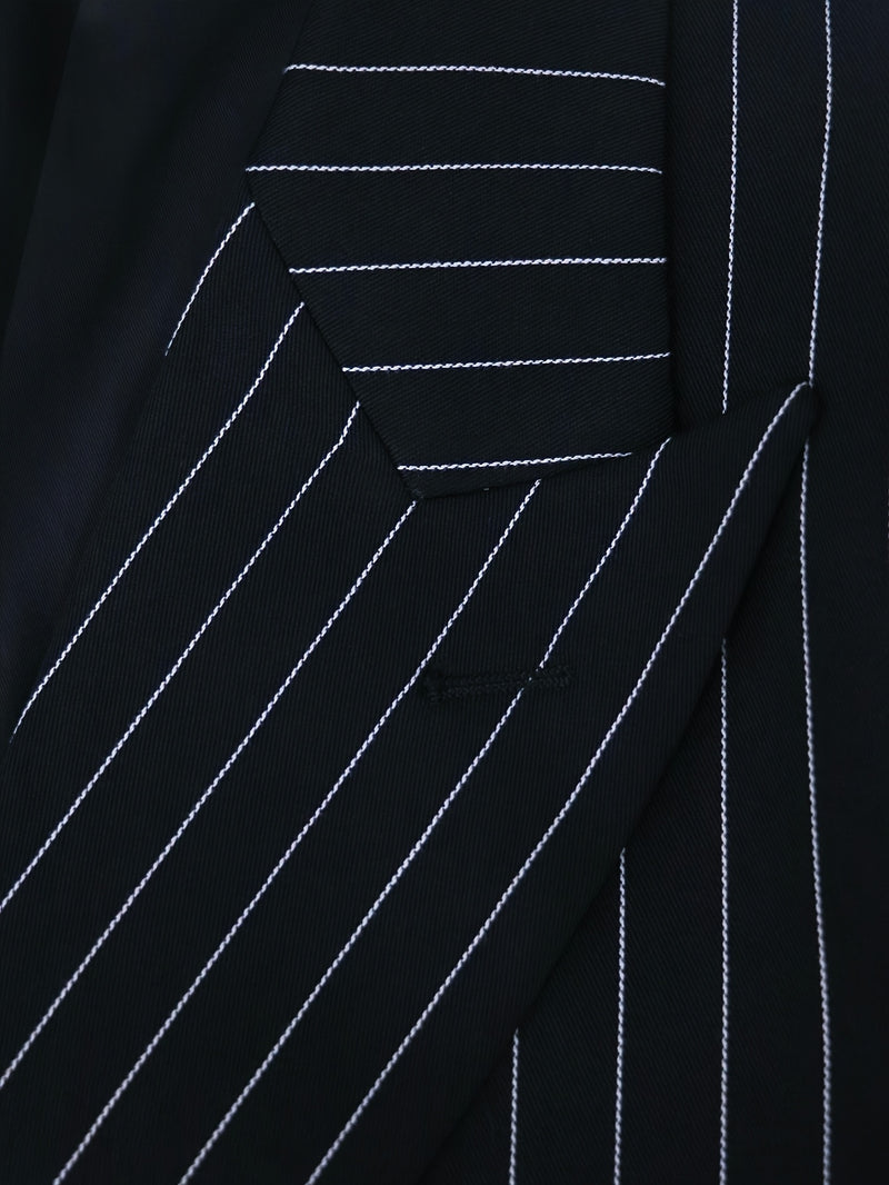 Men's Business Striped Suit, Double-Breasted Two-Piece.