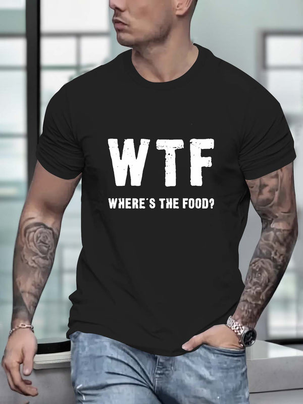 Men’s Stylish Alphabet Print Crew Neck Short Sleeve Tee.