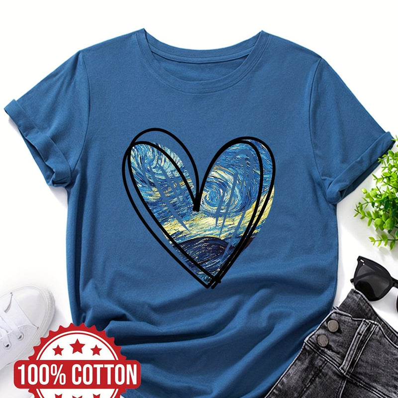 Women's "Starry Sky Love" Graphic T-Shirt.