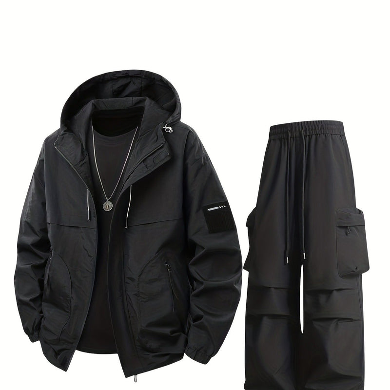 Men's Stylish Two-Piece Casual Jacket with Drawstring.