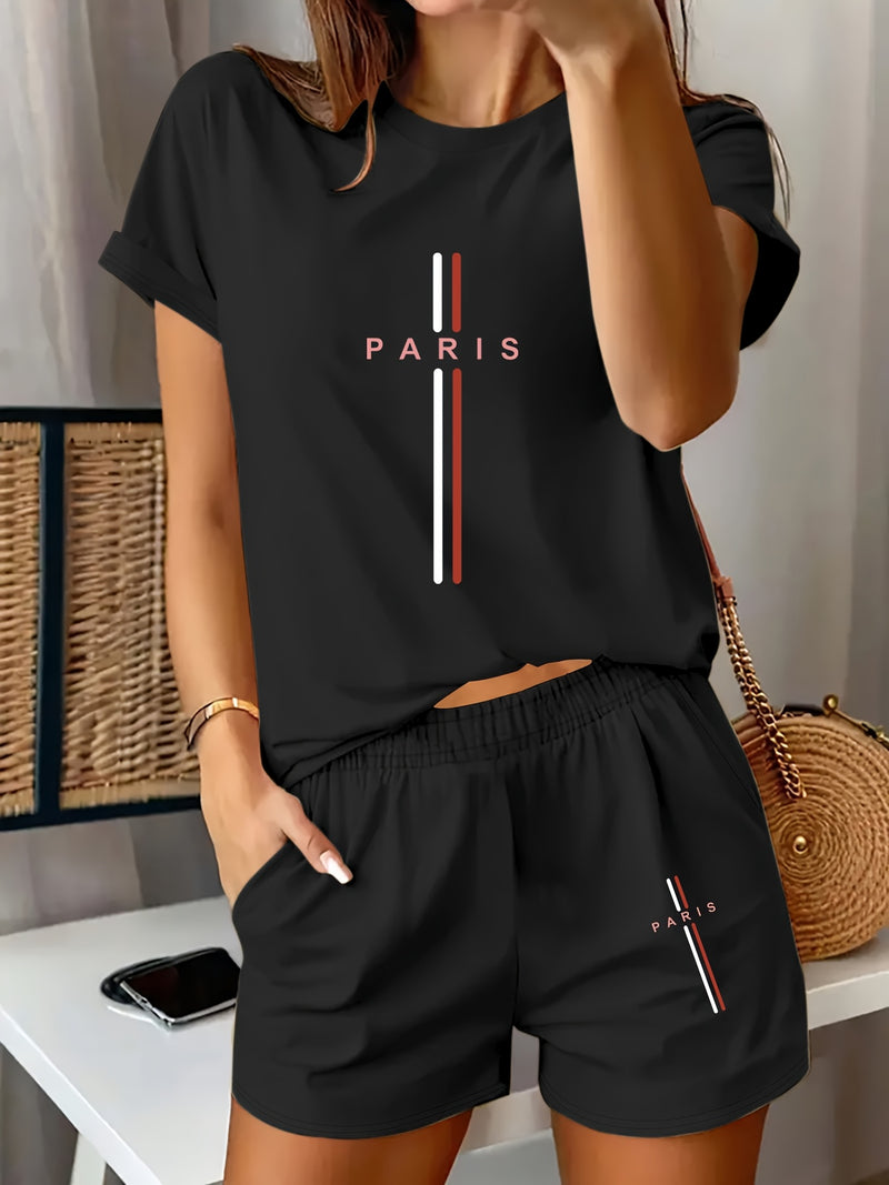 Women's Short Sleeve Shorts Set.