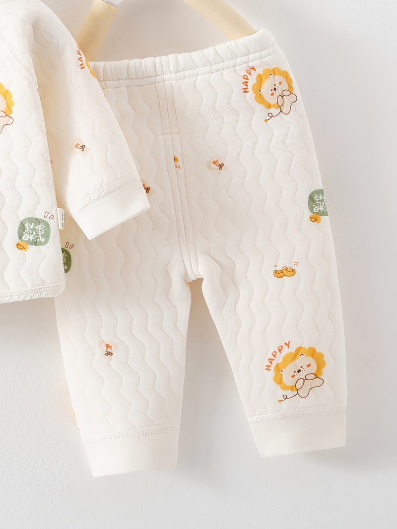 Baby's New Autumn/winter Warm Set, Cute Animal All-over Print.
