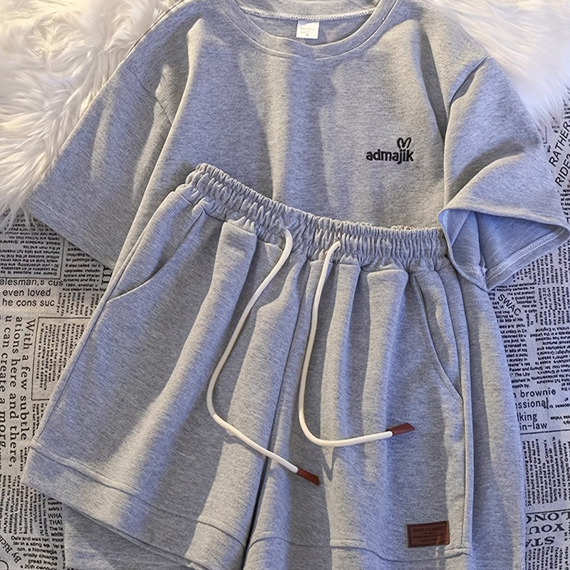 Women’s Summer Casual Short Sleeve Fashion Shorts Set.