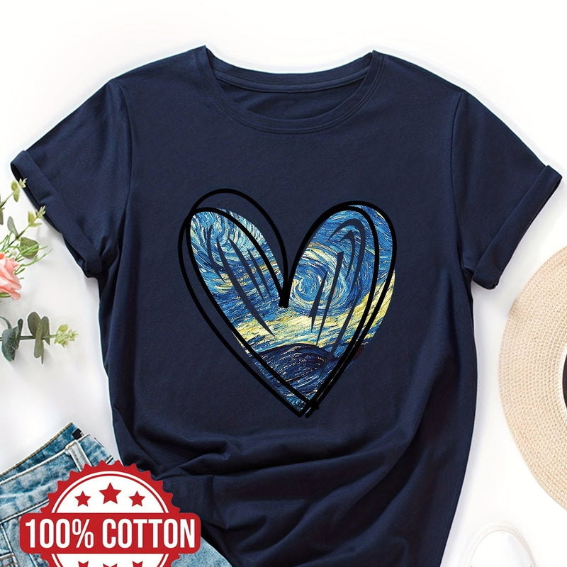 Women's "Starry Sky Love" Graphic T-Shirt.