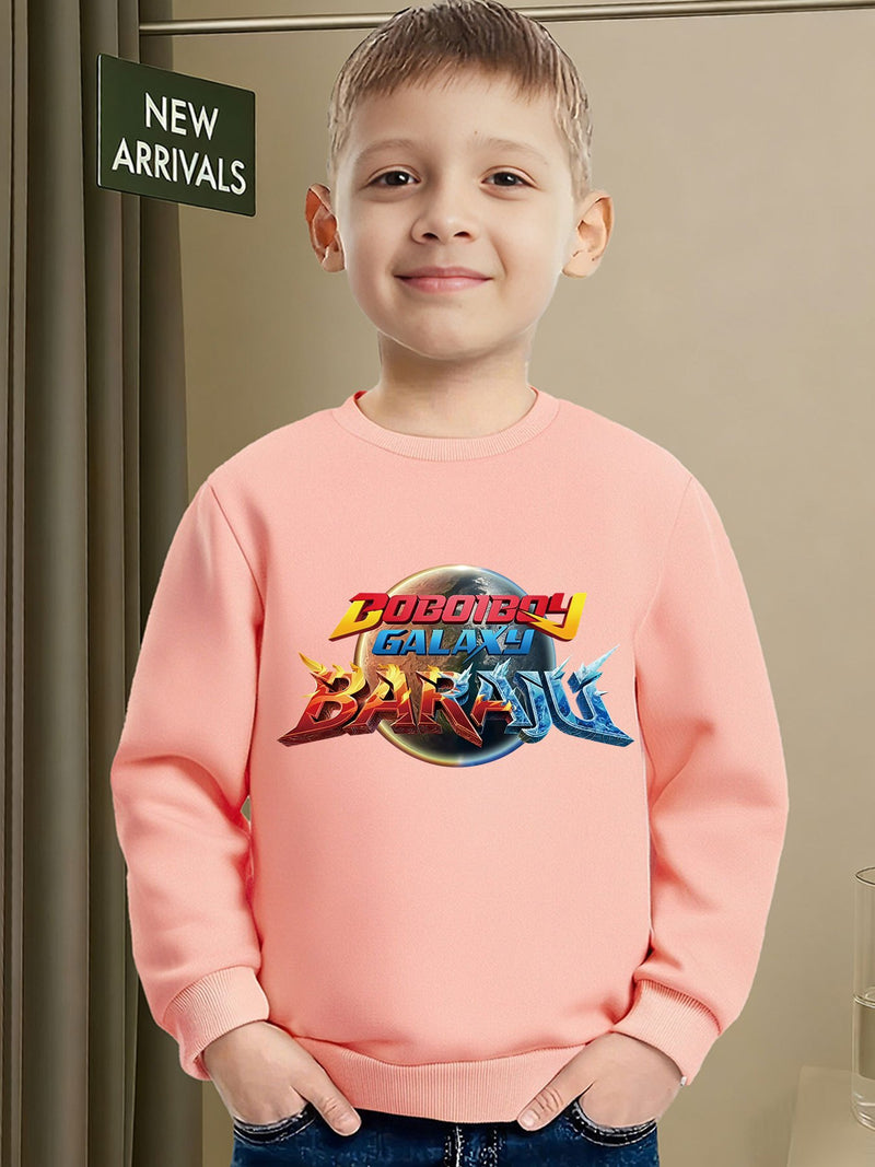 Boboiboy Galaxy Themed Boys' Warm Crewneck Sweatshirt.