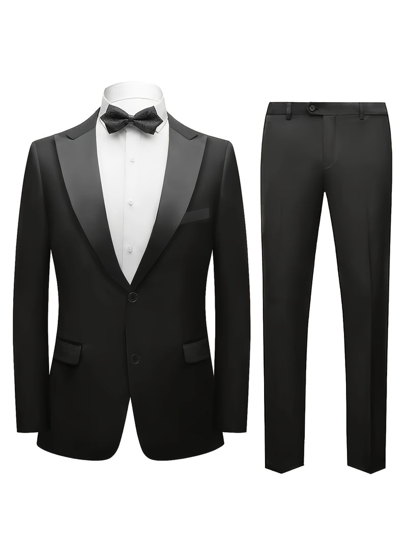 Men's Two-Piece Suit Set Featuring a Stylish.