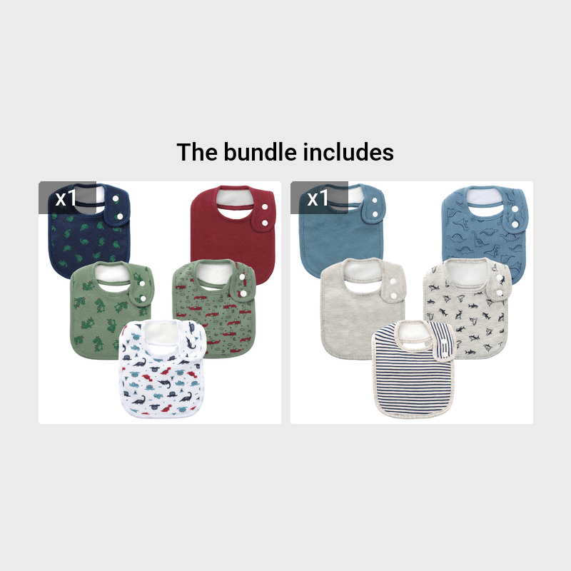 5pcs Super Soft & Absorbent Baby Bandana Drool Bibs.