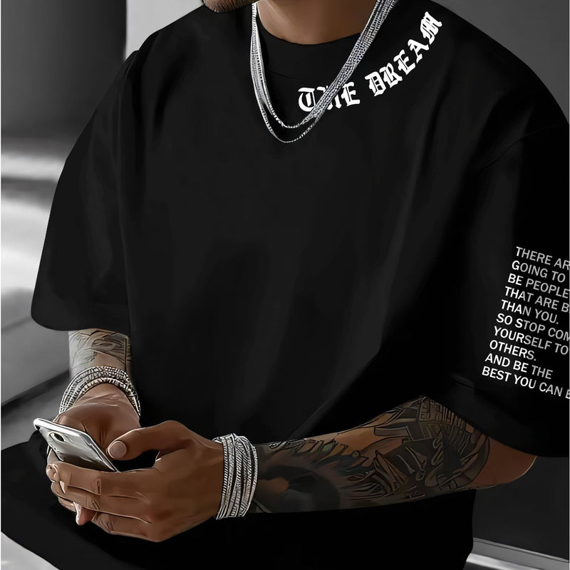 Men's Graphic Print Round Neck Short Sleeve, a Gift for Boyfriends.