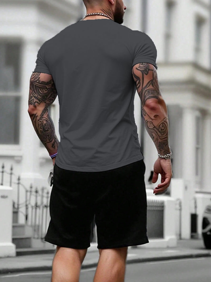 Men's Plus Size Summer Casual Short Sleeve T-Shirt.