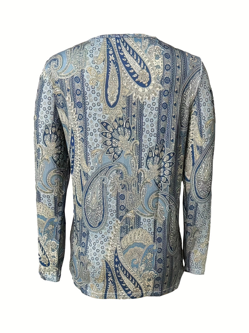 Women's Elegant Floral Print Long Sleeve.
