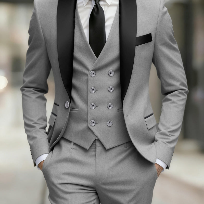 Business Style Men's 3pcs Suit Set with Suit.
