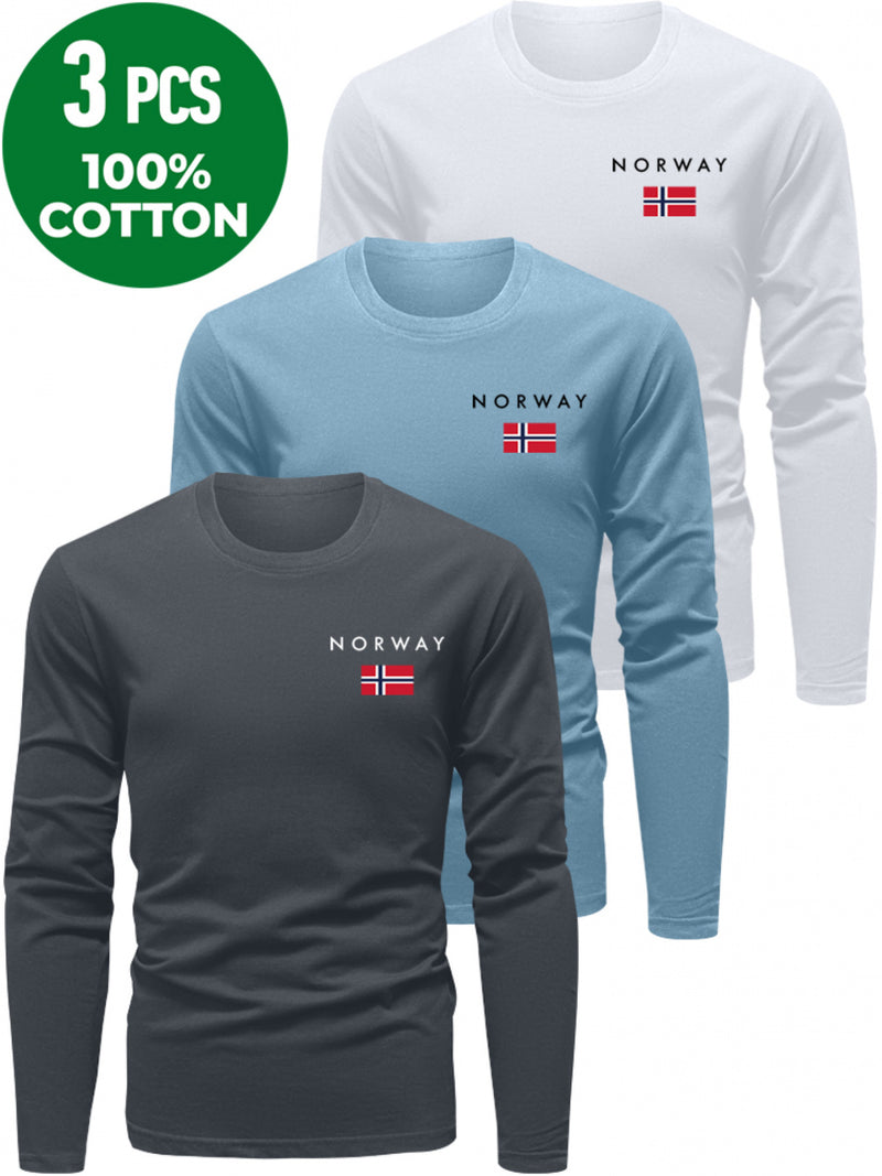 3pcs Men's Long Sleeve T-Shirts.