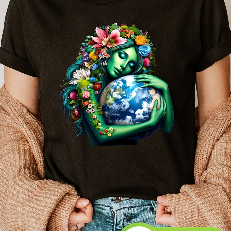Women's Green Earth Day T-Shirt.