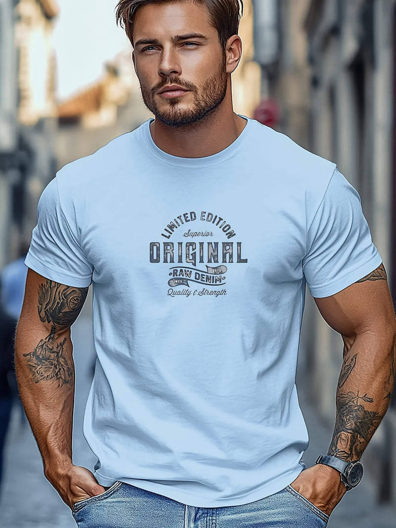 Men's Solid Color Short Sleeve T-Shirt.