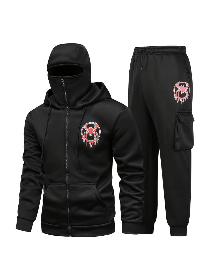 Men's Casual Hooded Sweatshirt & Jogger Set.