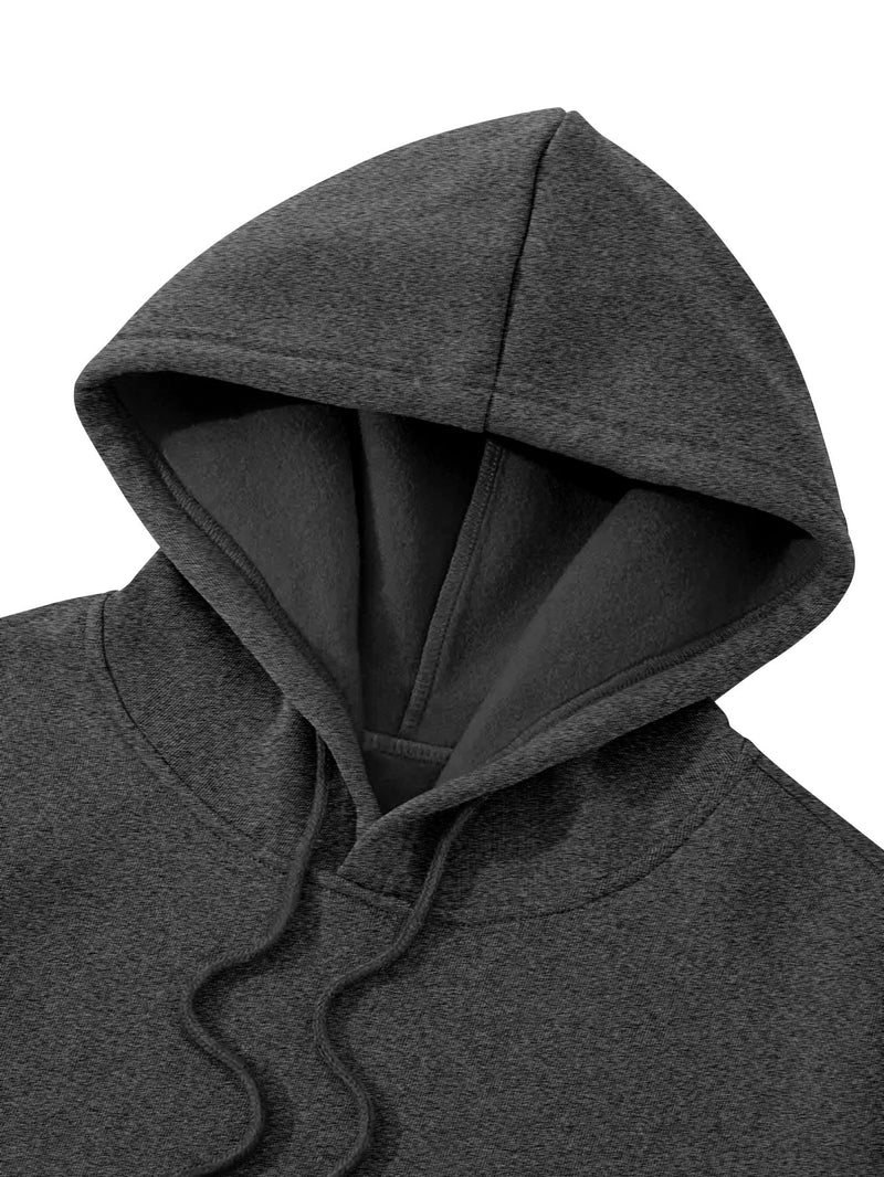 Men's Fashion Slogan Hoodie Four-Piece Set with Drawstring Elastic.
