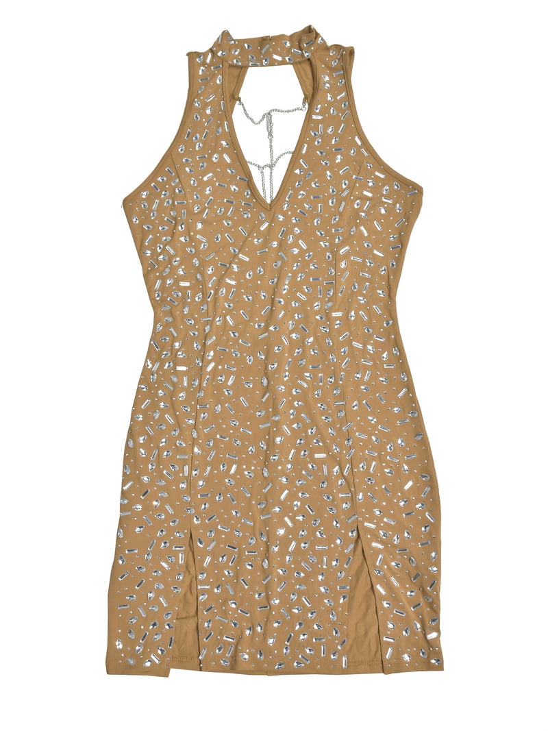 Women’s Elegant Off-Shoulder V-Neck Party Dress.