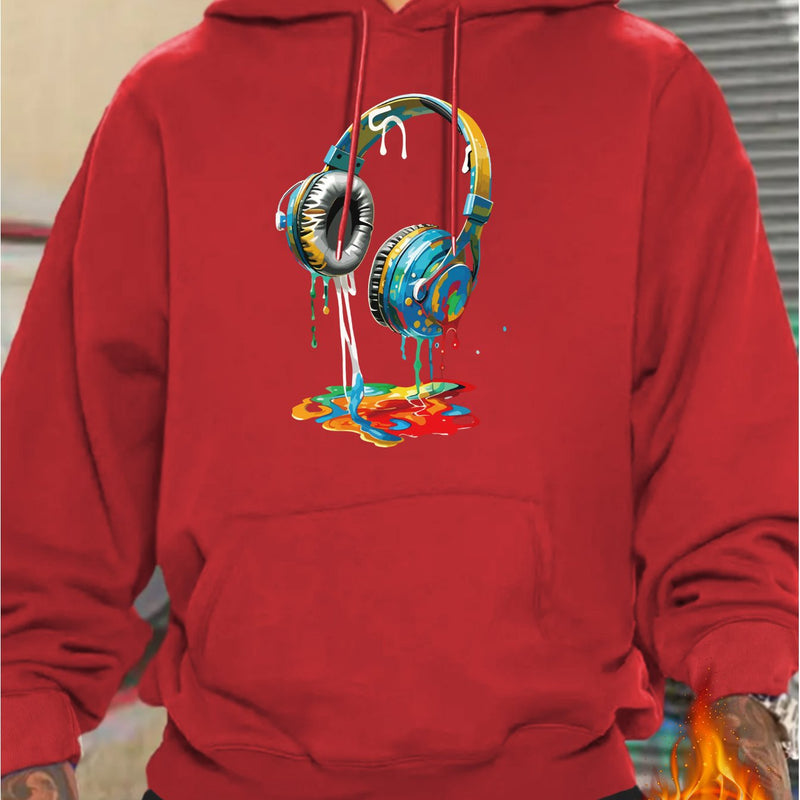 Men's Graffiti Headphone Print Hoodie.