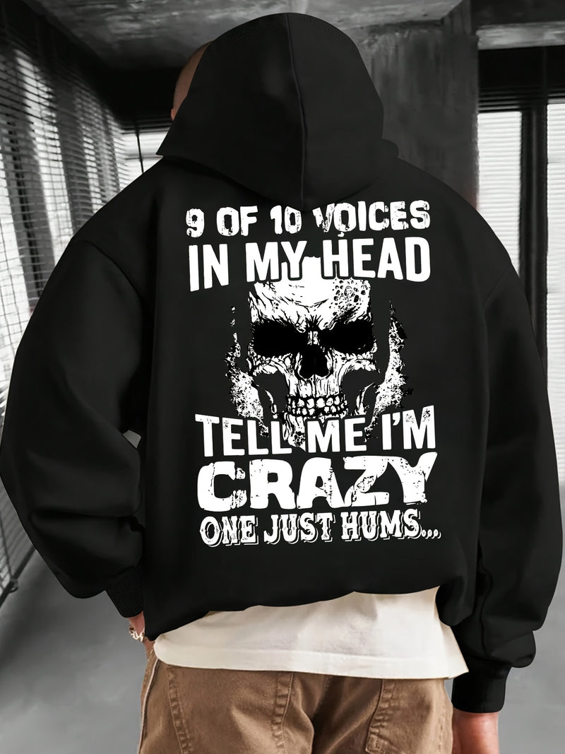 Men's "Skull" Print Hooded Sweatshirt.