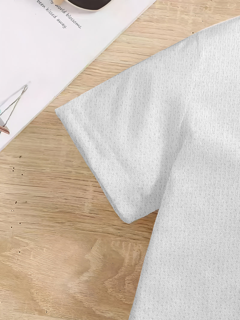 Men’s Short-Sleeved Round Neck, Knitted Fabric That Is Easy And Comfortable.