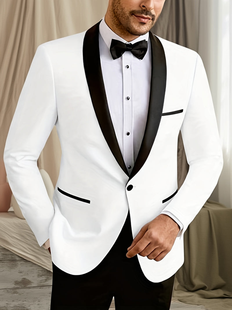 Men's Stylish Suit with Contrasting Colors.