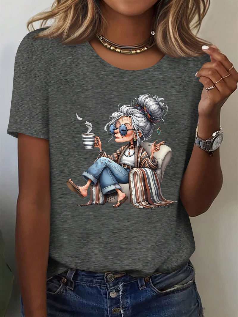 Women’s Home Casual Round Neck Short-Sleeved Top.