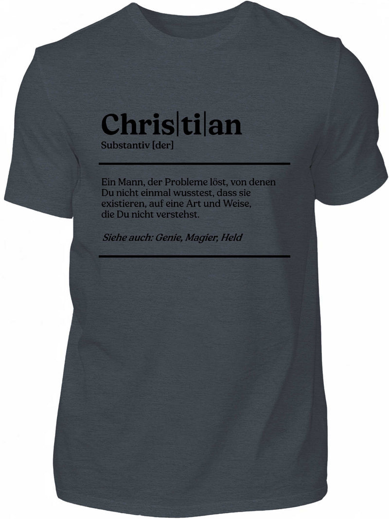 Men's Summer T-Shirt with a Fun Christian German Name And Short Sleeves.