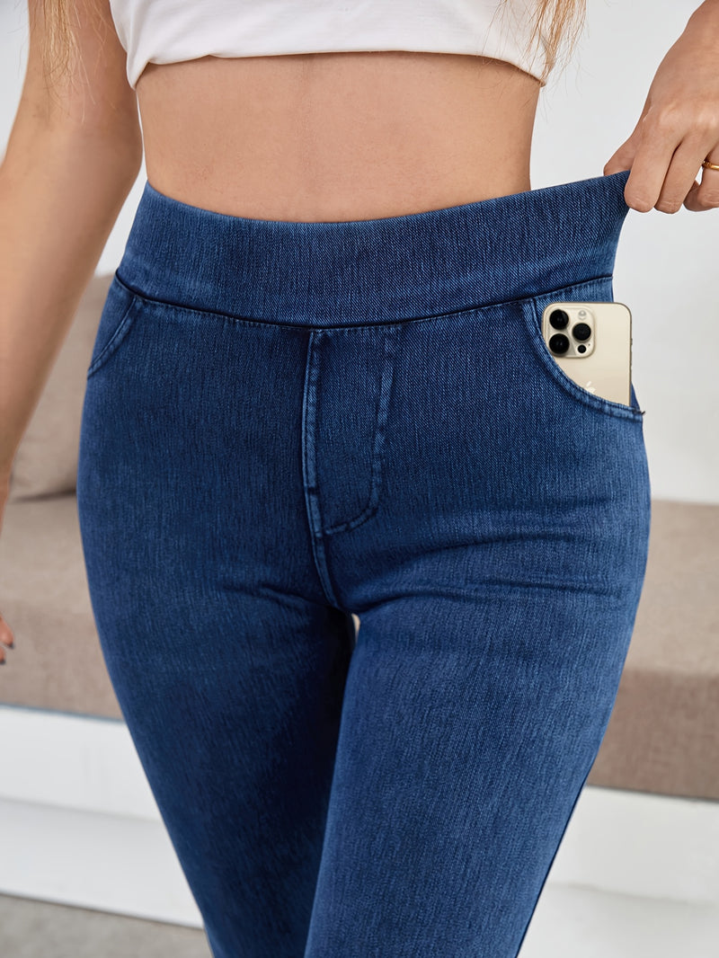 1 Elegant High-Waisted Jeans, for Women Solely.