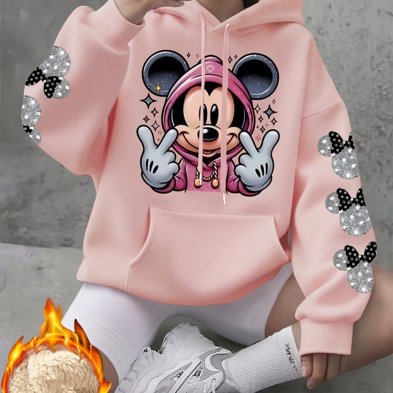 1pc women’s Disney-Licensed Hooded Fleece Sweatshirt.