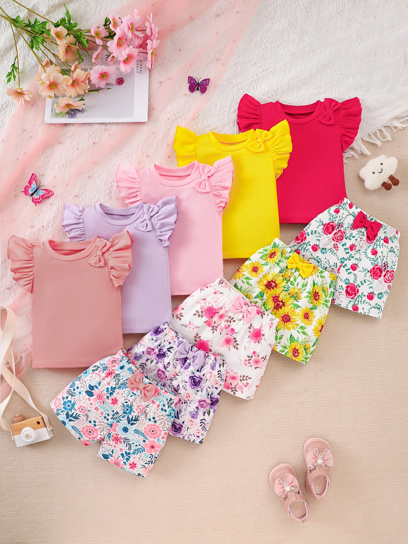 Ten-piece Girls' Casual Style Set with Purple.