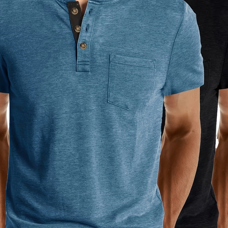 2pcs Set of Stylish Short-Sleeve T-Shirts for Men.