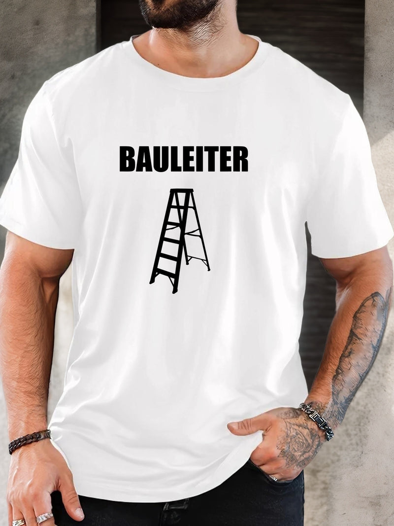 Men's BAULEITER Graphic work ladder print T-Shirt.