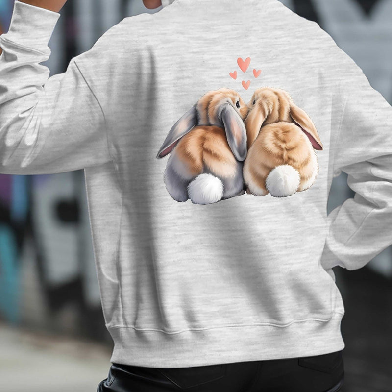 Cute Rabbit Back Women's casual sweatshirt back printed fashionable.