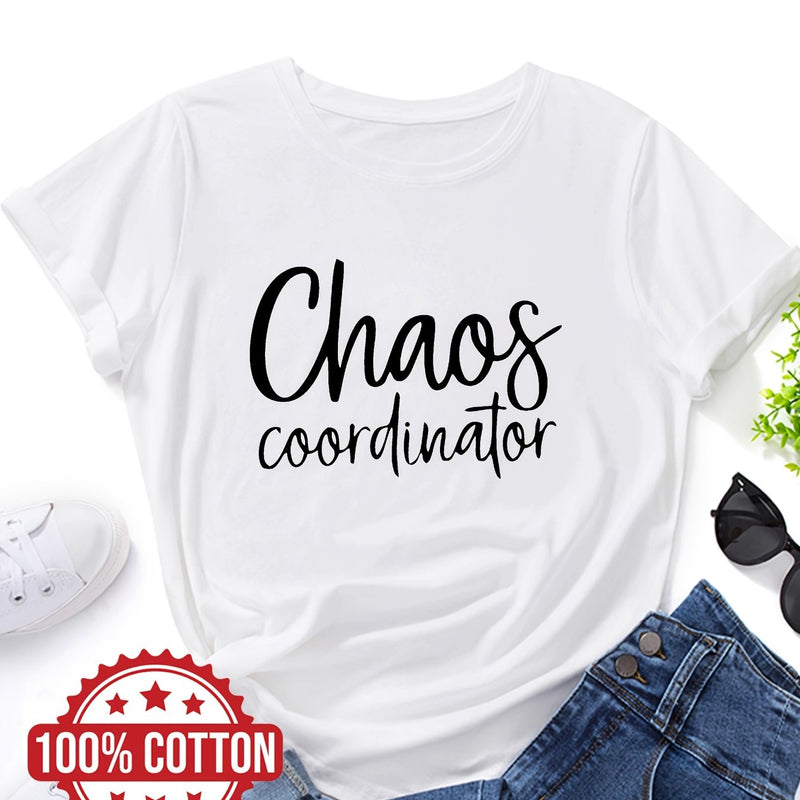 Women's "Chaos Coordinator" Graphic Print T-Shirt.
