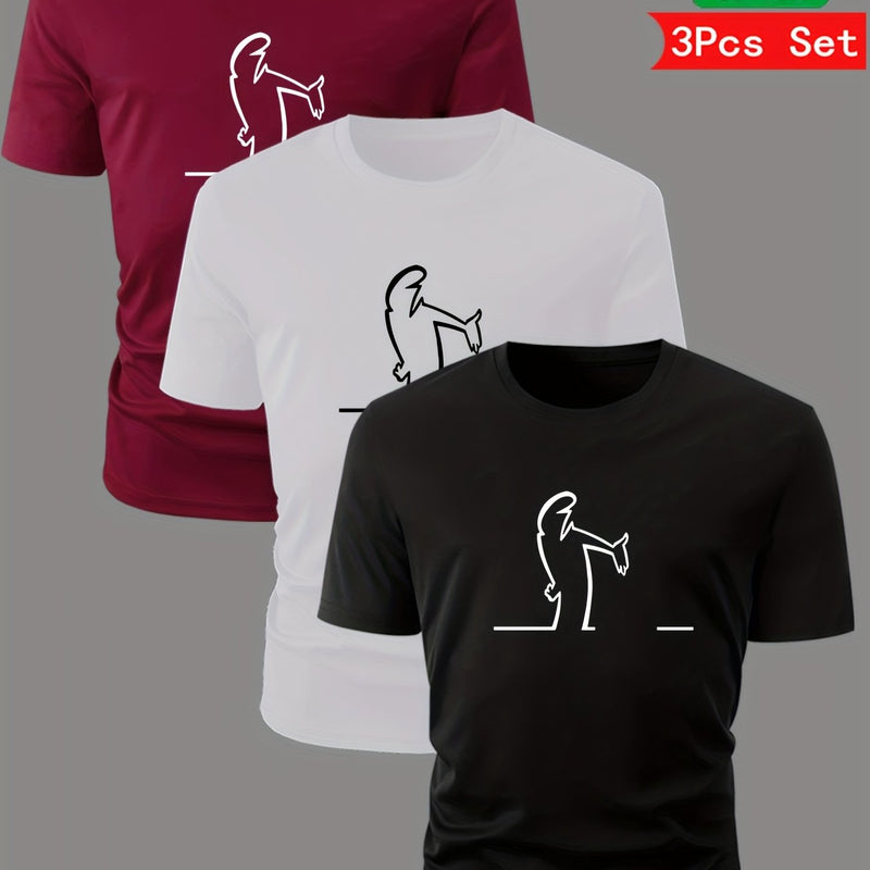 3pcs Men's Summer T-Shirts.