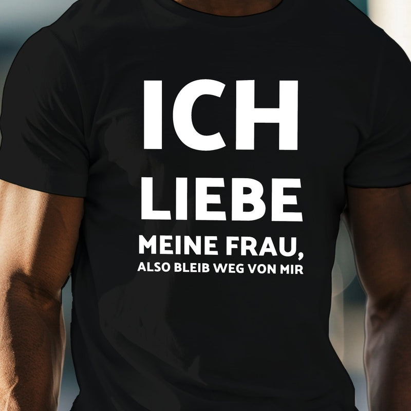 Men's T-Shirt with 'I Love My Wife' Design.