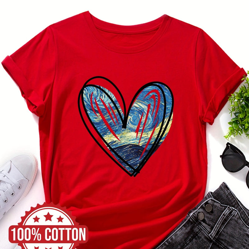 Women's "Starry Sky Love" Graphic T-Shirt.