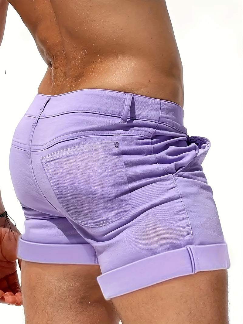 Gengyuan'S of Men'S Casual Stretch Denim Shorts - Classic Regular Fit.