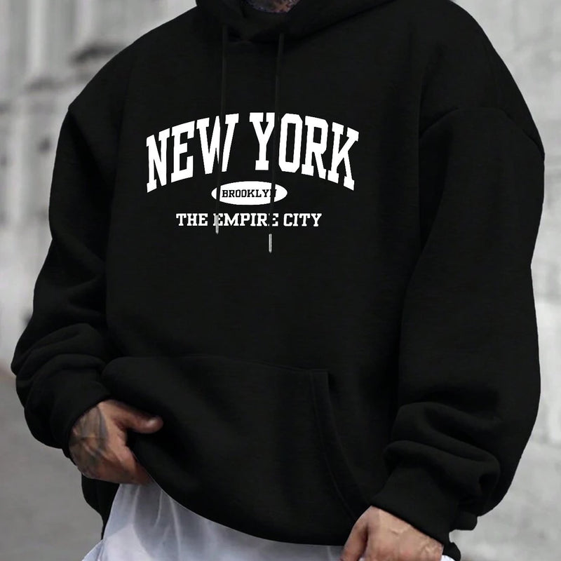Men's hooded sweatshirt.