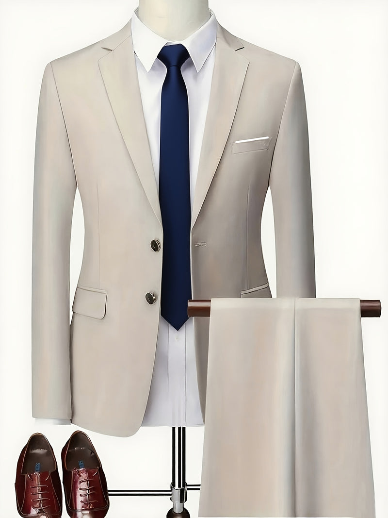 Men'S Suit Set with 2pcs, Including a Blazer And Trousers.