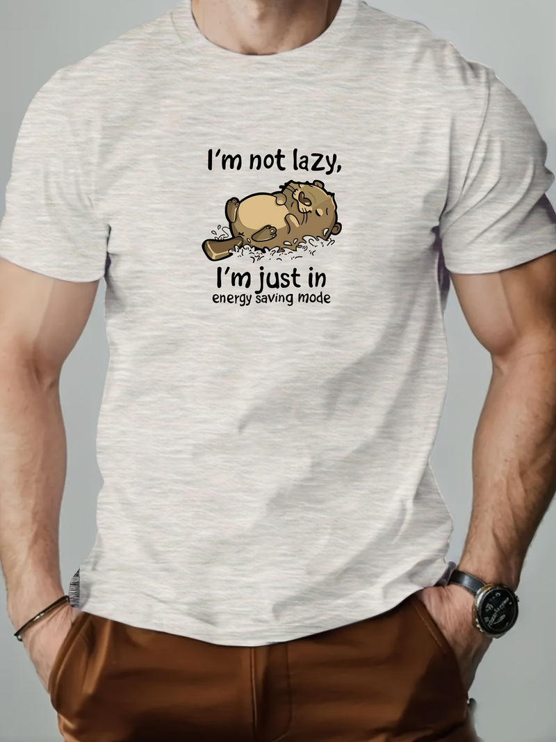 Men's Casual T-Shirt - Summer Short Sleeve Round Neck Solid Color.