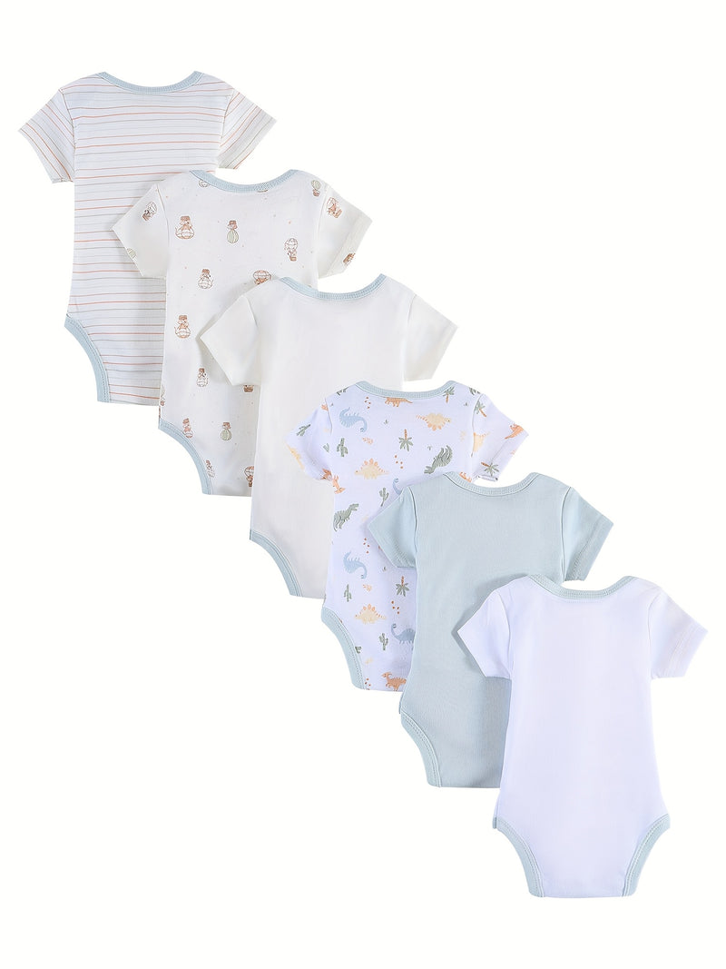6pcs Summer Outfit Set for Newborn Boys.